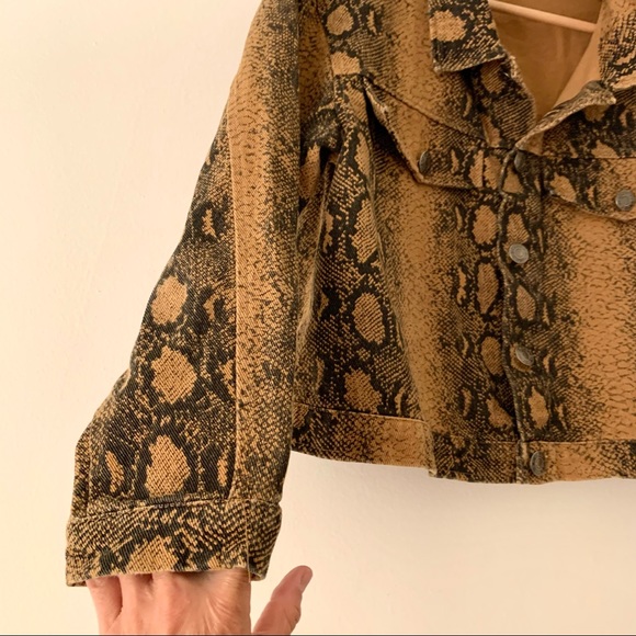 Animal Print Reptile Crop Jacket Size S - Picture 3 of 8
